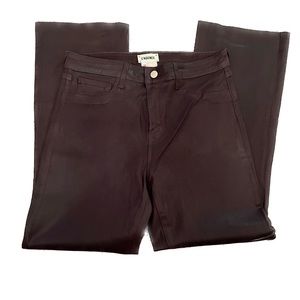 L’AGENCE Brown Coated Raw Hem Jeans Size 29